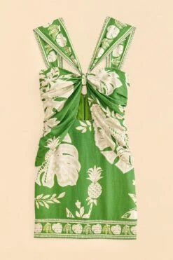 Farm Rio Green Lace Monsteras Mini Dress -Modern Dress World 309182 06