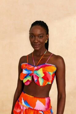 Farm Rio Red Ombre Chita Top