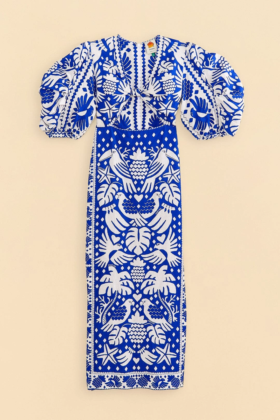 Farm Rio Navy Blue Jungle Scarf Midi Dress 7 Farm Rio Navy Blue Jungle Scarf Midi Dress - Image 7