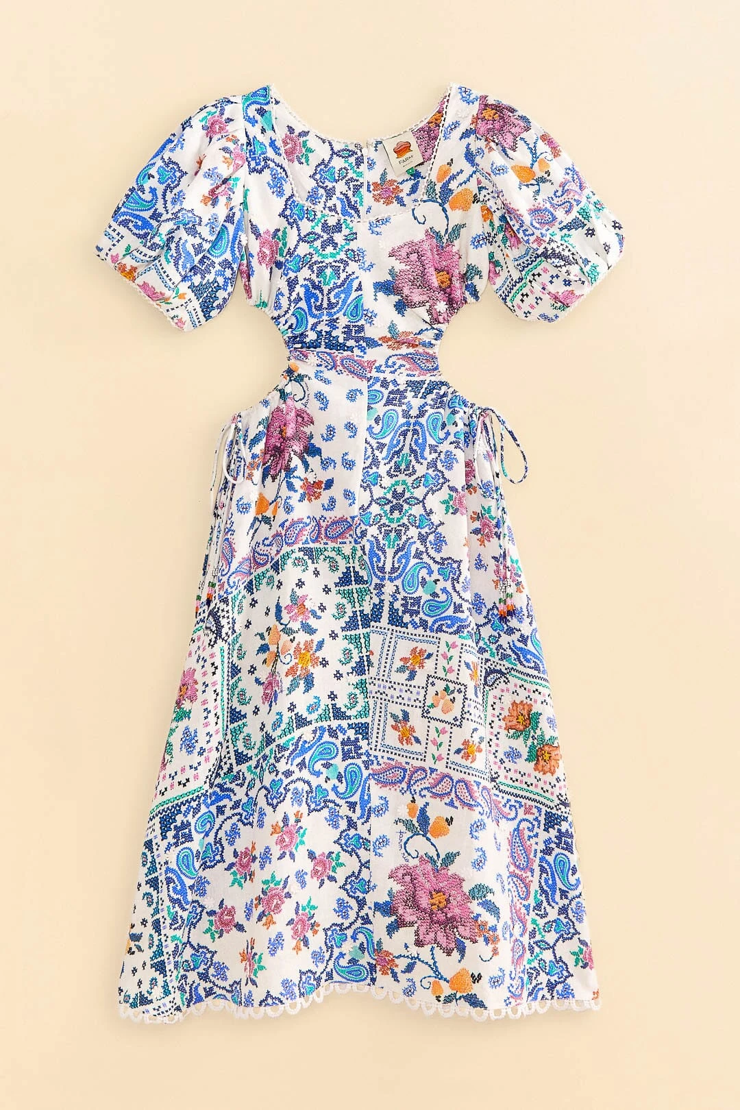 Farm Rio Off-White Romantic Bandanas Midi Dress 5 Farm Rio Off-White Romantic Bandanas Midi Dress - Image 5