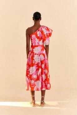 Farm Rio Red Dewdrop Floral Midi Dress -Modern Dress World 309194 04