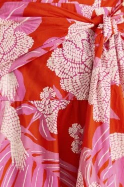 Farm Rio Red Dewdrop Floral Midi Dress -Modern Dress World 309194 05