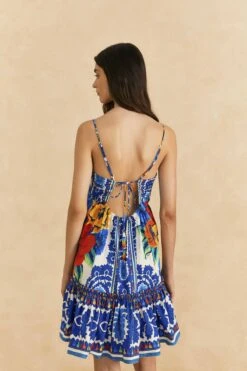 Farm Rio Off-White Flower Tapestry Organic Cotton Mini Dress -Modern Dress World 309199 04