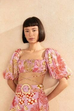 Farm Rio Pink Mixed Lobsters Top