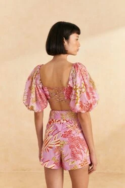 Farm Rio Pink Mixed Lobsters Top -Modern Dress World 309201 04