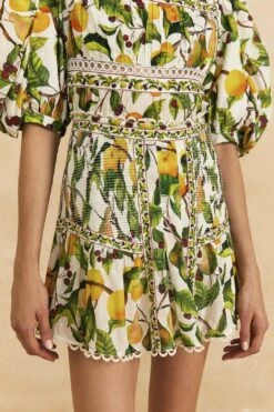Farm Rio Off-White Fruit Orchard Mini Skirt -Modern Dress World 309205 03