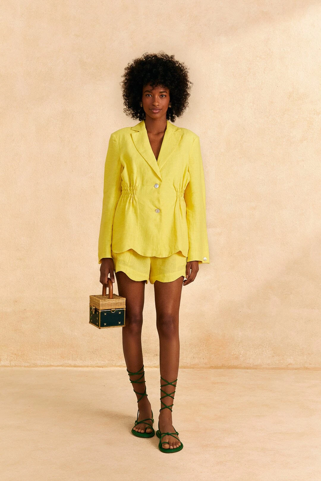 Farm Rio Bright Yellow Shorts 2 Farm Rio Bright Yellow Shorts - Image 2