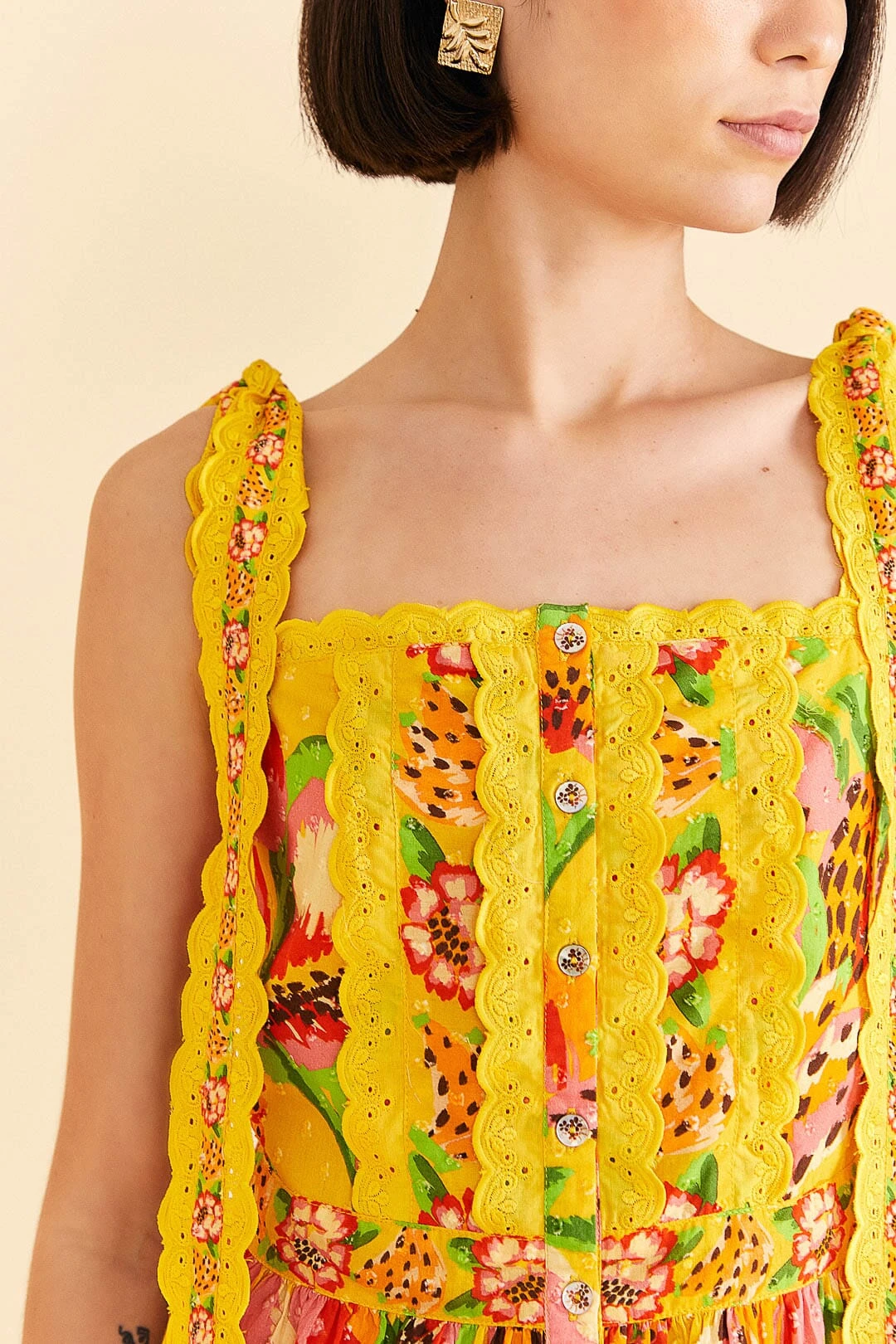 Farm Rio Yellow Fruits Paradise Blouse 3 Farm Rio Yellow Fruits Paradise Blouse - Image 3