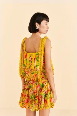 Farm Rio Yellow Fruits Paradise Blouse 8 Farm Rio Yellow Fruits Paradise Blouse -Modern Dress World 309219 04