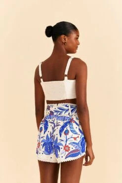 Farm Rio Off-White Jungle Chic Shorts -Modern Dress World 309221 04