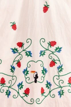 Farm Rio Cross Stitch Toucan Embroidered Midi Dress -Modern Dress World 309233 04