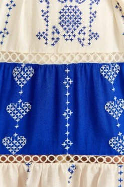 Farm Rio Navy Blue Embroidered Jungle Scarf Maxi Dress 9 Farm Rio Navy Blue Embroidered Jungle Scarf Maxi Dress -Modern Dress World 309237 04