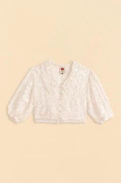 Farm Rio Off-White Guipure Collar Blouse -Modern Dress World 309240 06