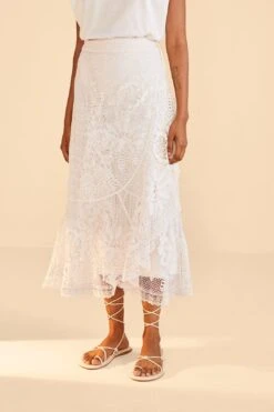Farm Rio Off-White Guipire Midi Skirt 7 Farm Rio Off-White Guipire Midi Skirt -Modern Dress World 309241 02