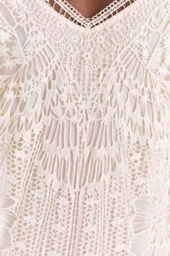 Farm Rio Off-White Guipure Midi Dress -Modern Dress World 309243 05