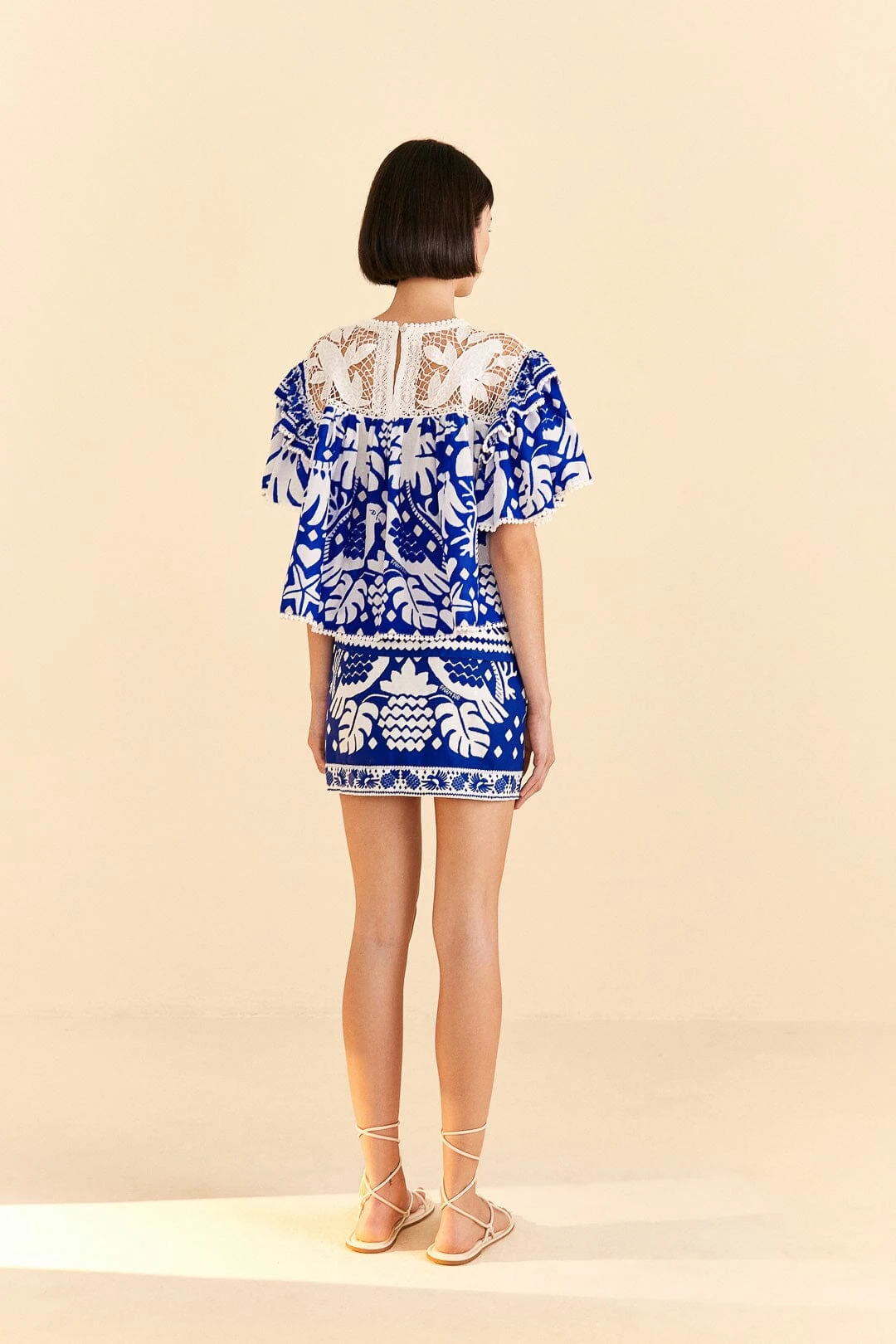 Farm Rio Navy Blue Jungle Scarf Blouse 4 Farm Rio Navy Blue Jungle Scarf Blouse - Image 4