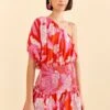 Farm Rio Red Dewdrop Floral Mini Dress