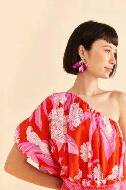 Farm Rio Red Dewdrop Floral Mini Dress 7 Farm Rio Red Dewdrop Floral Mini Dress -Modern Dress World 309259 03