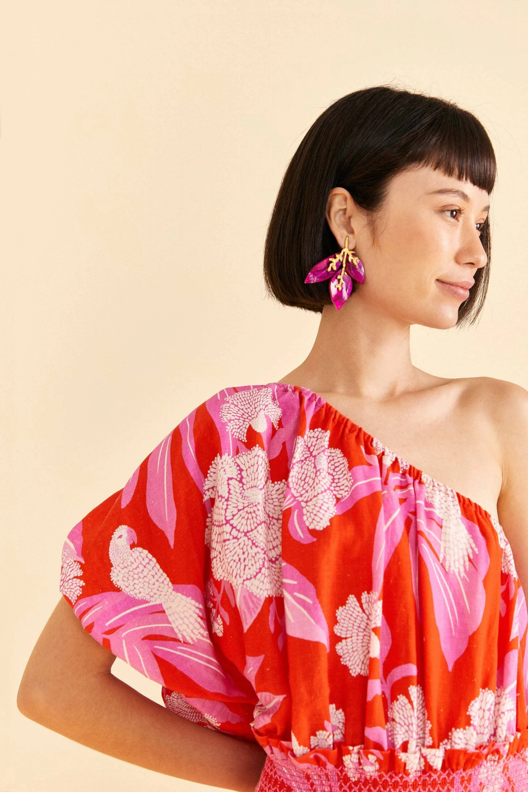 Farm Rio Red Dewdrop Floral Mini Dress 3 Farm Rio Red Dewdrop Floral Mini Dress - Image 3