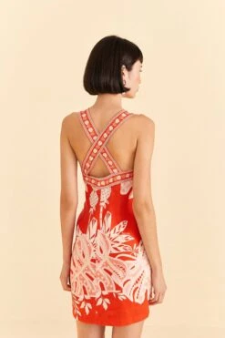 Farm Rio Red Lace Monsteras Mini Dress -Modern Dress World 309261 04