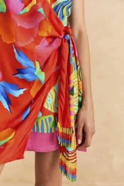 Farm Rio Mixed Ombre Chita Scarf Lenzing™ Ecovero™ Viscose Mini Dress -Modern Dress World 309265 03