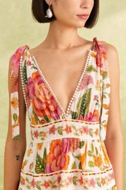 Farm Rio Off-White Macaw Bloom Mini Dress -Modern Dress World 309266 03