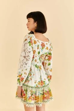 Farm Rio Off-White Tropical Romance Scarf Mini Dress 9 Farm Rio Off-White Tropical Romance Scarf Mini Dress -Modern Dress World 309269 04