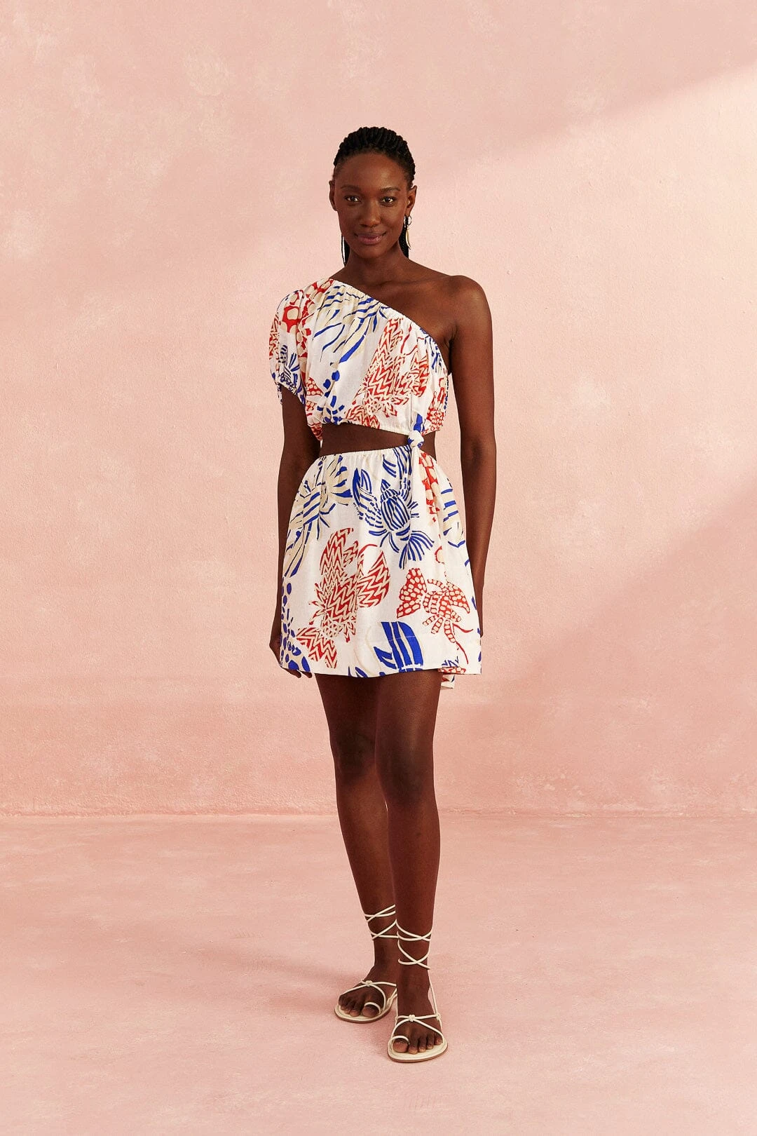 Farm Rio Off-White Mixed Lobsters Mini Dress 2 Farm Rio Off-White Mixed Lobsters Mini Dress - Image 2