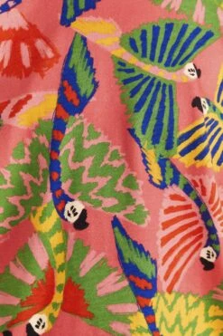 Farm Rio Coral Graphic Macaws Organic Cotton T-Shirt -Modern Dress World 309282 05