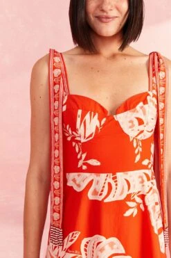 Farm Rio Red Lace Monsteras Midi Dress -Modern Dress World 309287 03