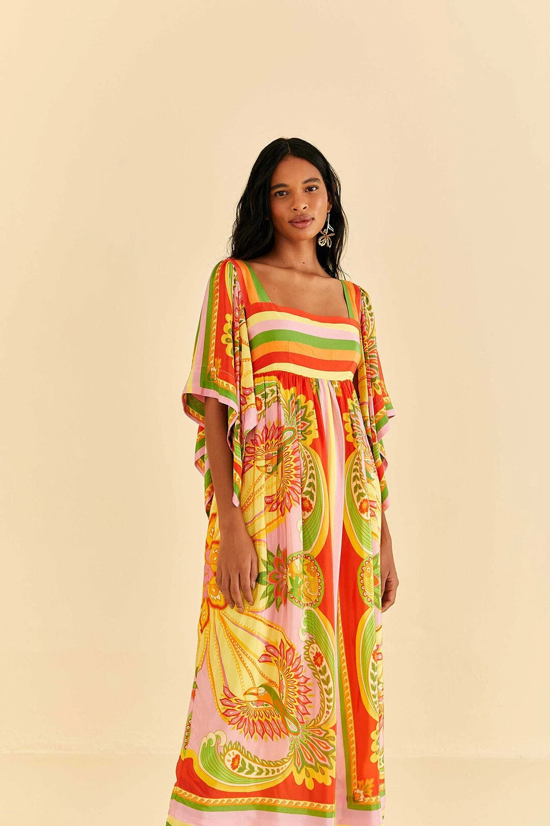 Farm Rio Beach Toucans Scarf Midi Dress 2 Farm Rio Beach Toucans Scarf Midi Dress - Image 2