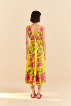 Farm Rio Yellow Romantic Garden Midi Dress -Modern Dress World 309298 04 780d4384 a32d 48ef a58e a885193785e5