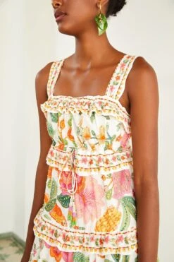 Farm Rio Off-White Macaw Bloom Midi Dress -Modern Dress World 309302 03