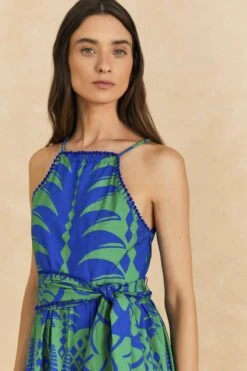 Farm Rio Blue Pineapple Love Organic Cotton Maxi Dress -Modern Dress World 309303 03