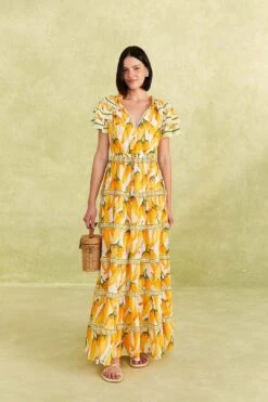 Farm Rio Off-White Peppers Maxi Dress