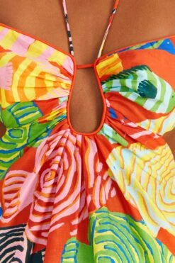 Farm Rio Red Striped Fishes Mini Dress -Modern Dress World 309320 04