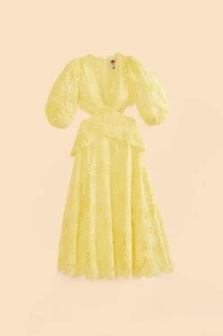 Farm Rio Light Yellow Richelieu Midi Dress 11 Farm Rio Light Yellow Richelieu Midi Dress -Modern Dress World 309337 06