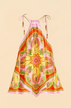 Farm Rio Beach Toucans Scarf Lenzing™ Ecovero™ Viscose Mini Dress -Modern Dress World 309339 06