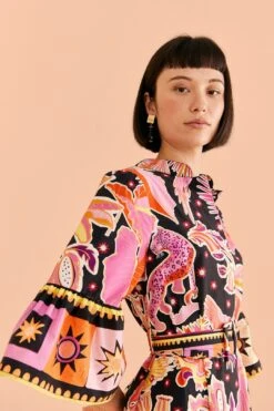 Farm Rio Black Enchanted Nature Mini Dress 8 Farm Rio Black Enchanted Nature Mini Dress -Modern Dress World 309357 03