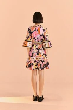 Farm Rio Black Enchanted Nature Mini Dress 9 Farm Rio Black Enchanted Nature Mini Dress -Modern Dress World 309357 04