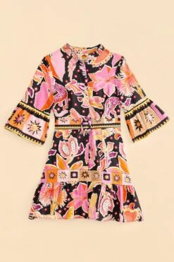 Farm Rio Black Enchanted Nature Mini Dress 11 Farm Rio Black Enchanted Nature Mini Dress -Modern Dress World 309357 06