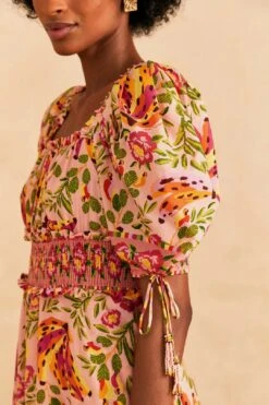 Farm Rio Pink Painted Bananas Midi Dress 8 Farm Rio Pink Painted Bananas Midi Dress -Modern Dress World 309358 03