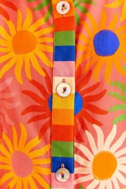 Farm Rio Coral Mixed Graphic Macaws Midi Dress -Modern Dress World 309363 05