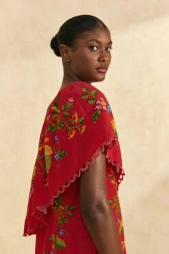 Farm Rio Red Tropical Romance Mini Dress -Modern Dress World 309368 03