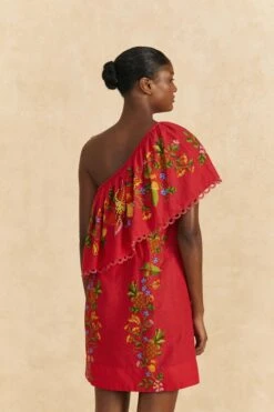 Farm Rio Red Tropical Romance Mini Dress -Modern Dress World 309368 04