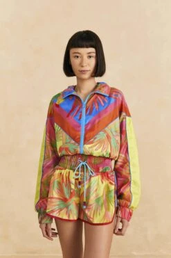 Farm Rio Lime Painted Birds Shorts