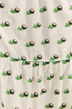 Farm Rio Cross Stitch Coconut Embroidered Midi Dress -Modern Dress World 309371 05