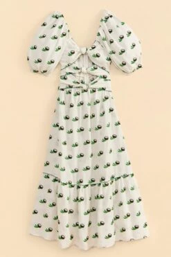 Farm Rio Cross Stitch Coconut Embroidered Midi Dress -Modern Dress World 309371 06