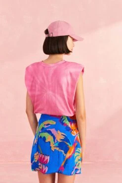 Farm Rio Blue Painted Jungle Mini Skirt -Modern Dress World 309380 04