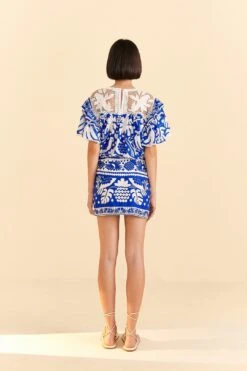 Farm Rio Navy Blue Jungle Scarf Mini Skirt -Modern Dress World 309382 04